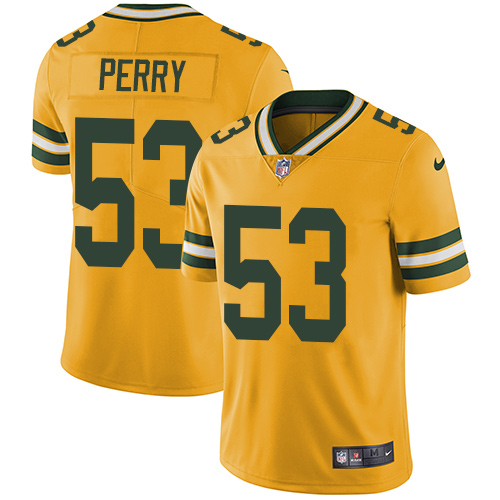 Nike Packers #53 Nick Perry Yellow Men's Stitched NFL Limited Rush Jersey - Click Image to Close